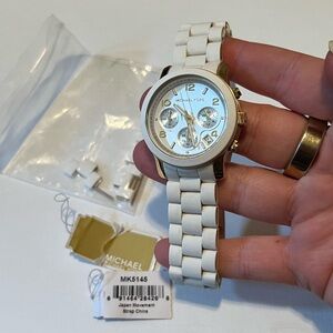 Michael Kors gold and white watch